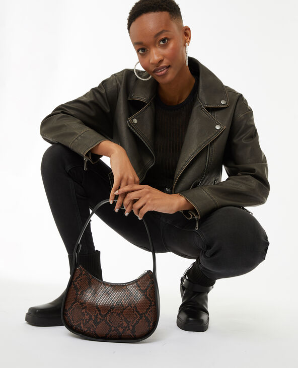 Sac bi-matière porté épaule noir - Pimkie