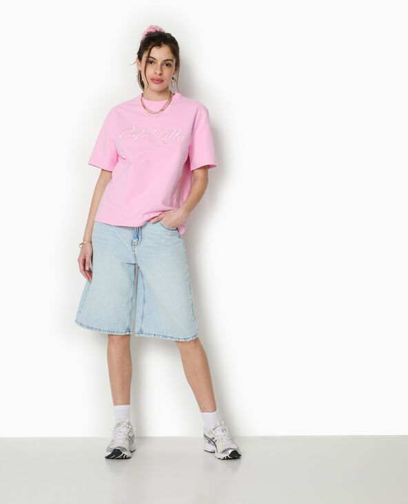 T-shirt épais avec broderie rose - Pimkie