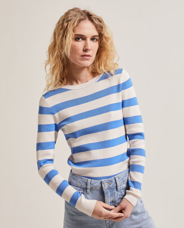 Pull moulant col rond bleu - Pimkie