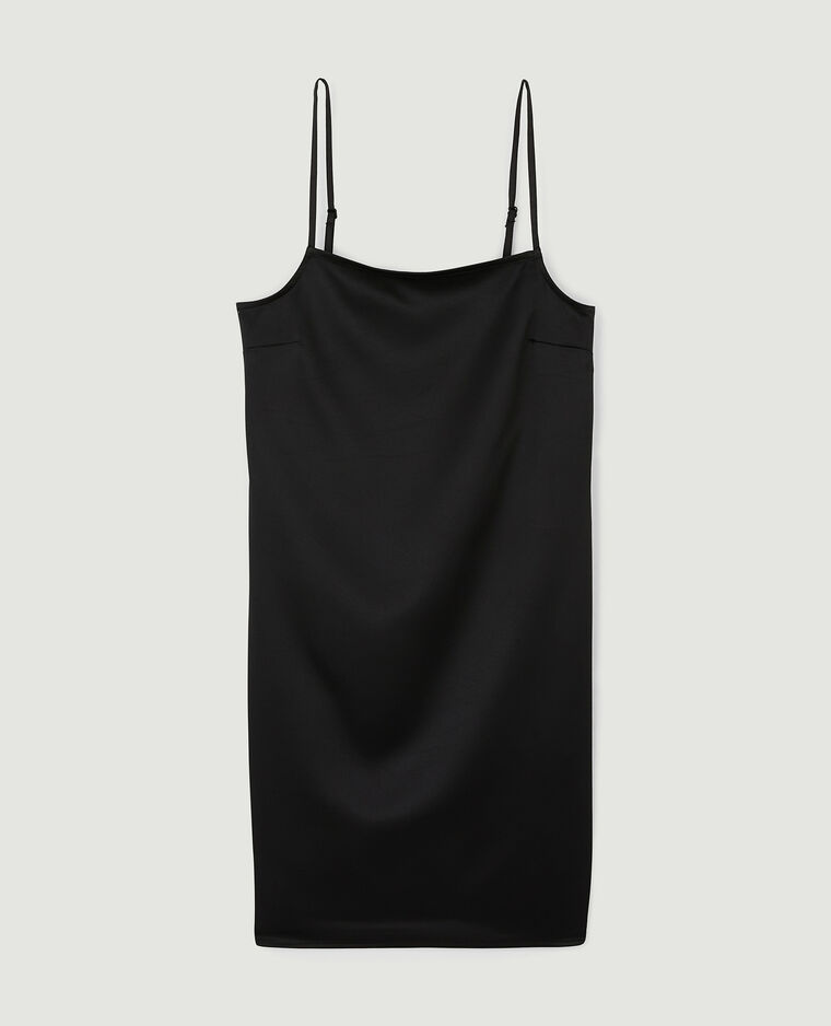 Robe courte satinée avec laçage noir - Pimkie