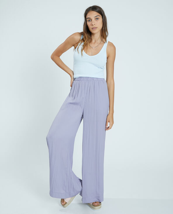 Pantalon fluide plissé clearance femme