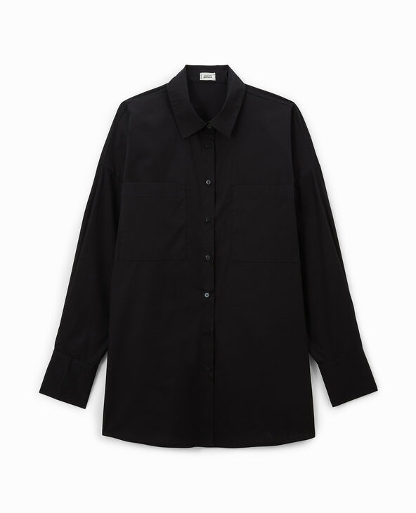 Chemise oversize unie noir - Pimkie