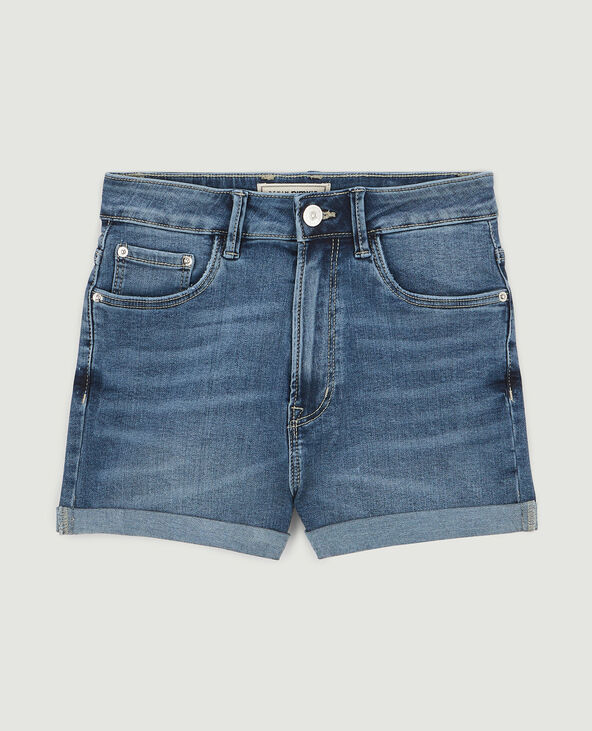 Short en jean bords roulottés bleu - Pimkie