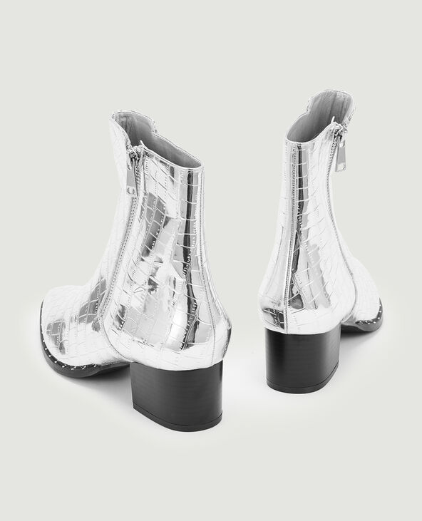 Boots santiags effet croco avec clous argenté - Pimkie