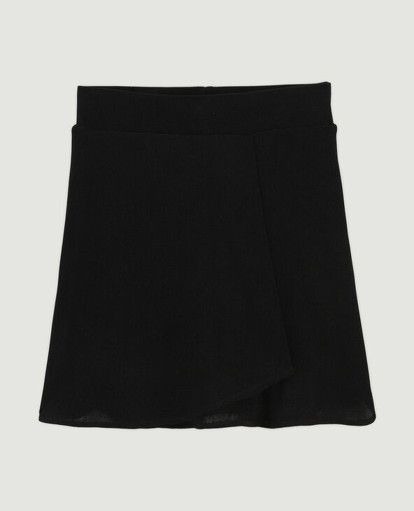Jupe-short en tissu fluide noir - Pimkie
