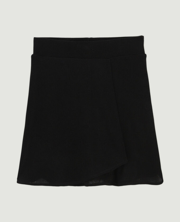 Jupe-short en tissu fluide noir - Pimkie