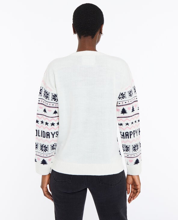 Pull de Noël façon jacquard blanc - Pimkie