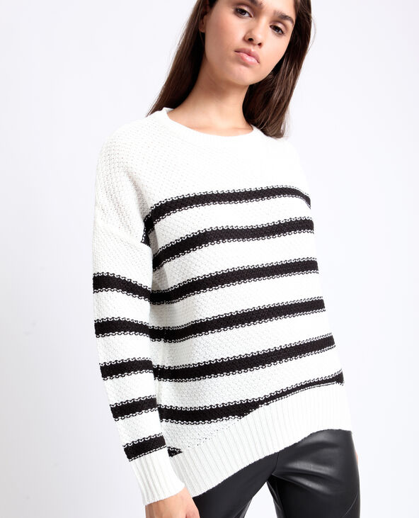 Pull à rayures blanc - Pimkie