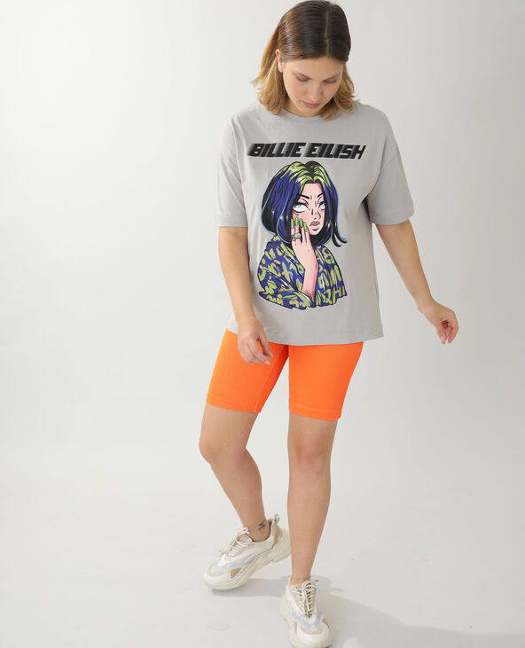 T-shirt ample Billie Eilish gris chiné - Pimkie