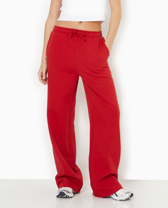 Pantalon de jogging droit en molleton rouge - Pimkie