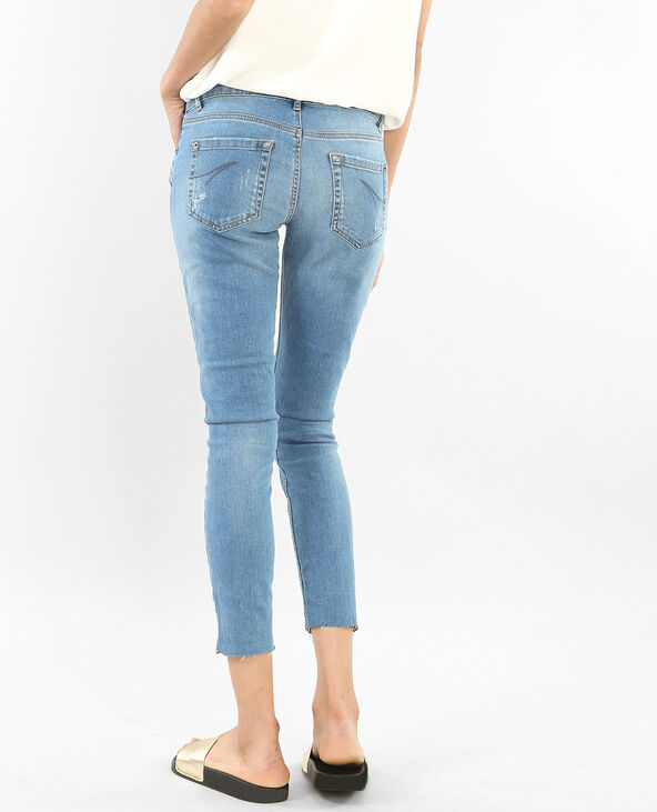 Jean skinny 7/8 destroy bleu foncé - Pimkie