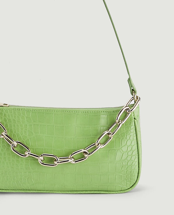 Sac baguette effet croco vert anis - Pimkie