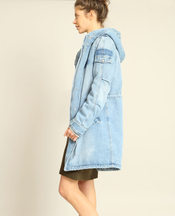 Manteau en hotsell jean avec fourrure
