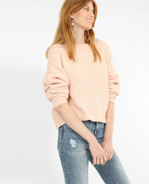 Pull en maille chenille rose clair - Pimkie