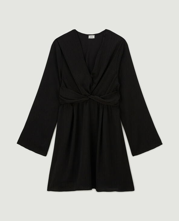 Robe courte effet torsadé devant noir - Pimkie