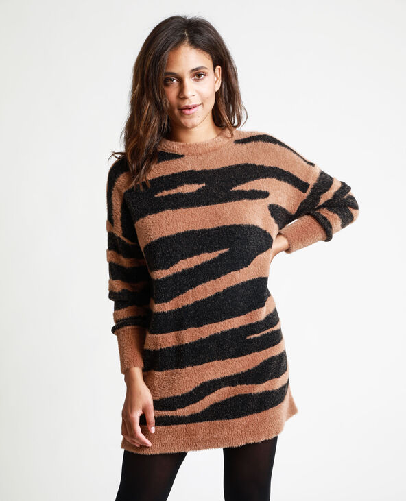 Pull long zébré camel - Pimkie