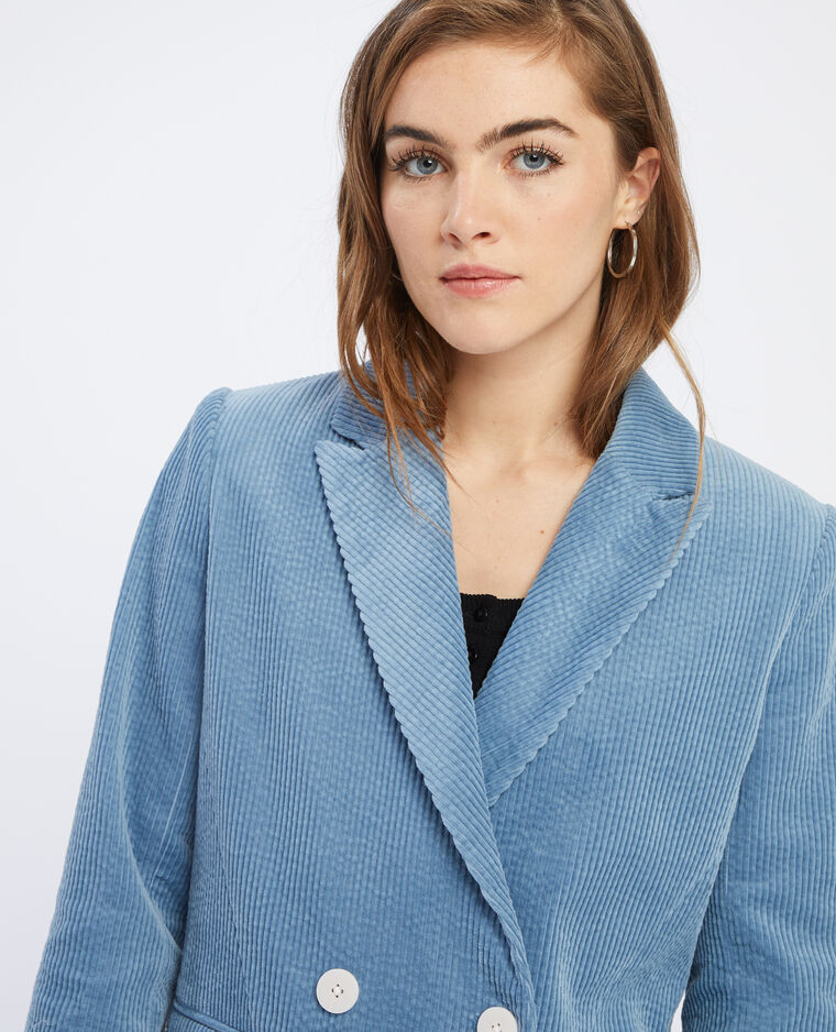 Blazer en velours bleu clair - Pimkie