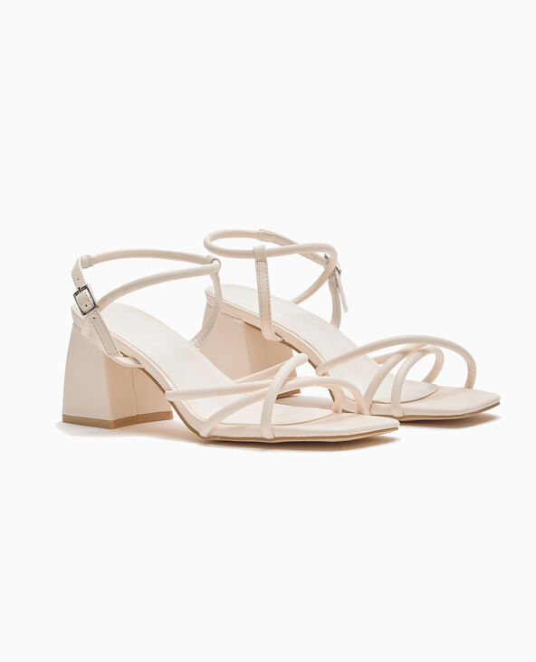 Sandales à talons avec brides blanc - Pimkie