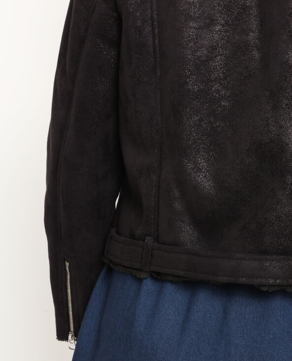 Blouson biker doublé noir - Pimkie