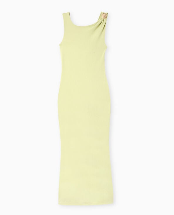 Robe longue dos-nu avec détail bijou vert clair - Pimkie