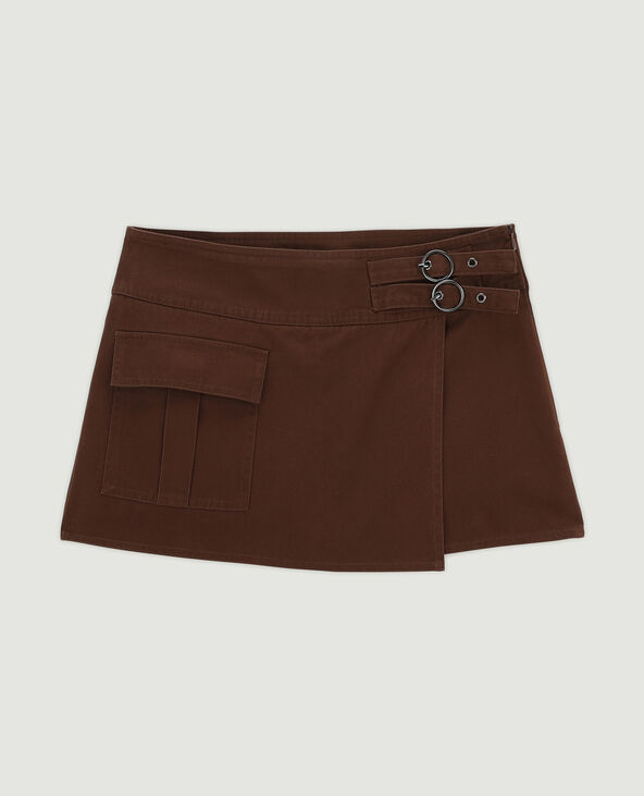 Jupe-short en toile marron - Pimkie