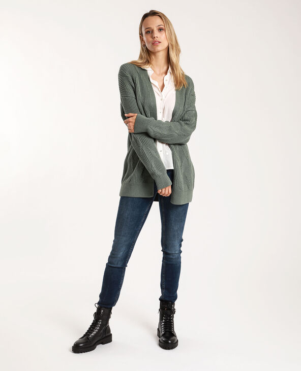 Gilet mi-long gris - Pimkie