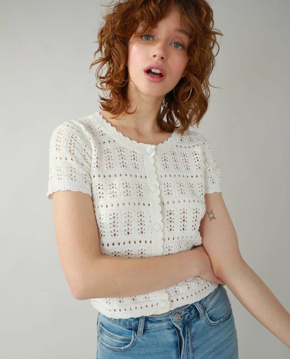 Gilet tricot blanc - Pimkie