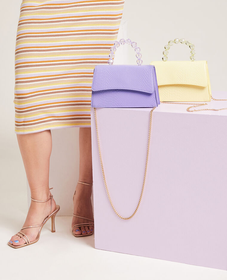 Sac boxy avec poignée perles violet - Pimkie