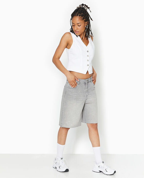 Bermuda large en jean gris clair - Pimkie