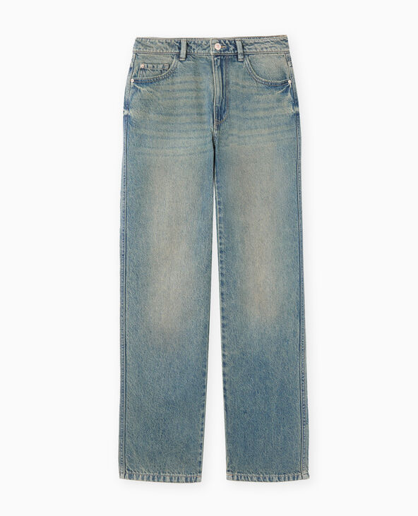 Jean straight taille regular effet dirty jaune ocre - Pimkie