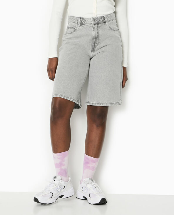 Bermuda large en jean gris clair - Pimkie