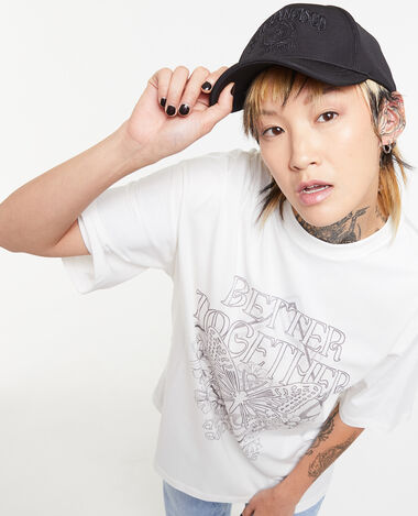T-shirt oversize avec print blanc - Pimkie