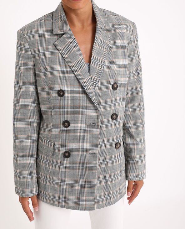 Blazer à carreaux rose clair - Pimkie