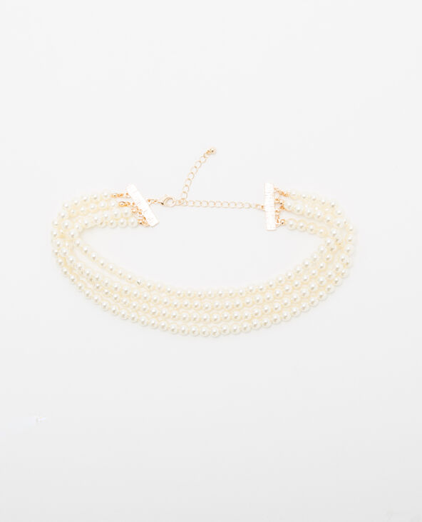 Collier à perles multi-rangs blanc - Pimkie