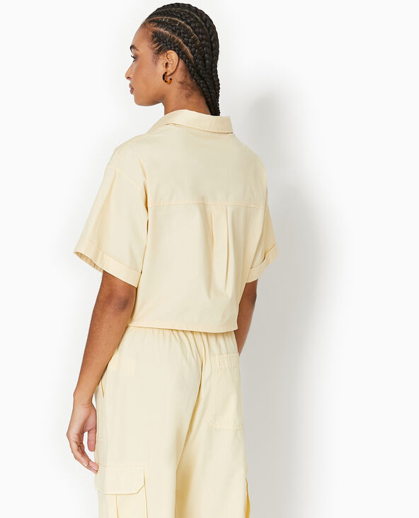 Chemise cropped avec poches plaquées beige - Pimkie