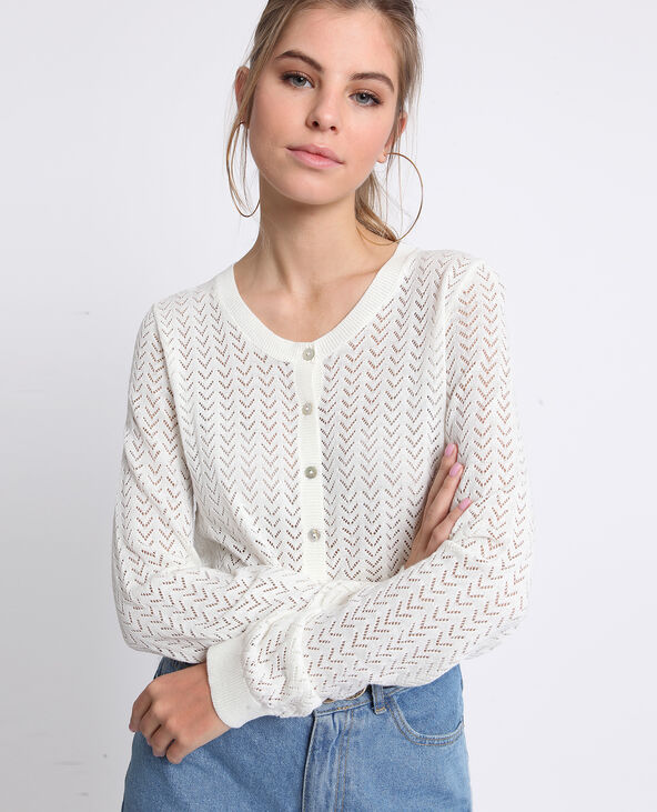 Gilet ajouré blanc - Pimkie