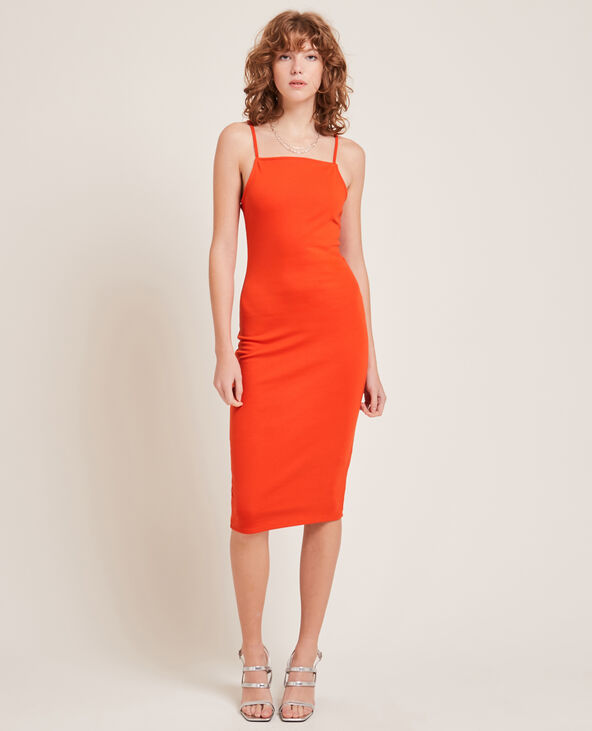 Robe midi moulante orange - Pimkie