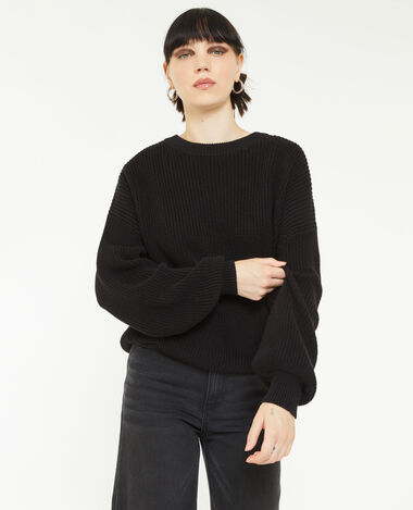 Pull col rond noir - Pimkie