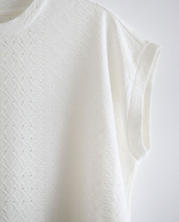 T-shirt à broderies blanc - Pimkie