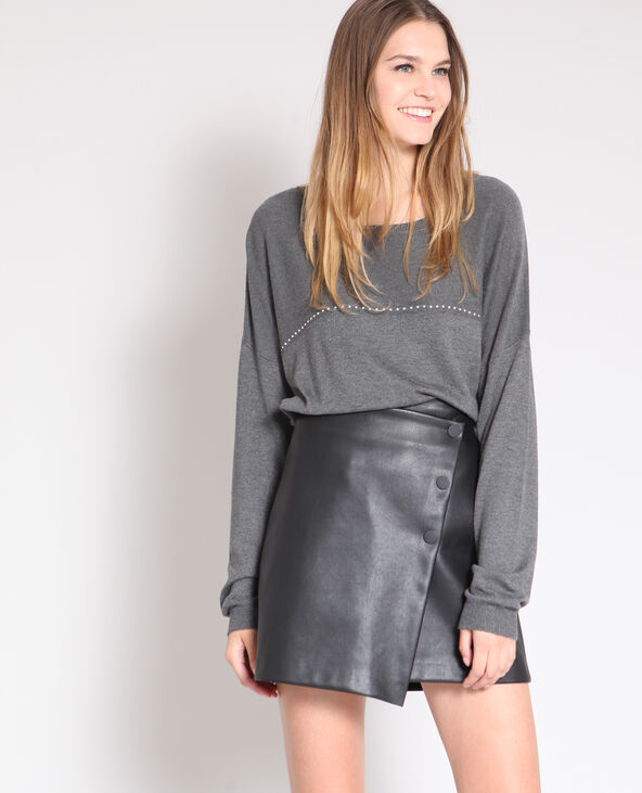 Pull à clous gris chiné - Pimkie