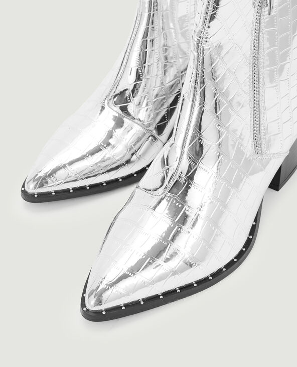 Boots santiags effet croco avec clous argenté - Pimkie