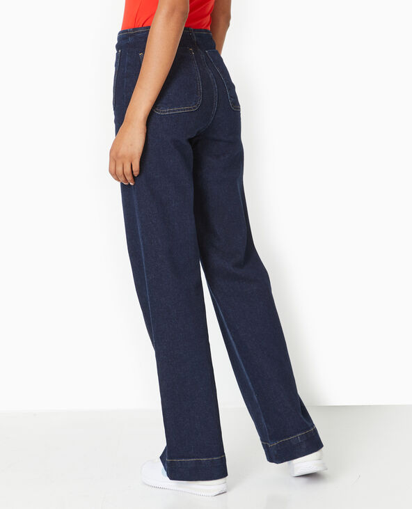 Jean flare taille haute avec poches plaquées bleu - Pimkie