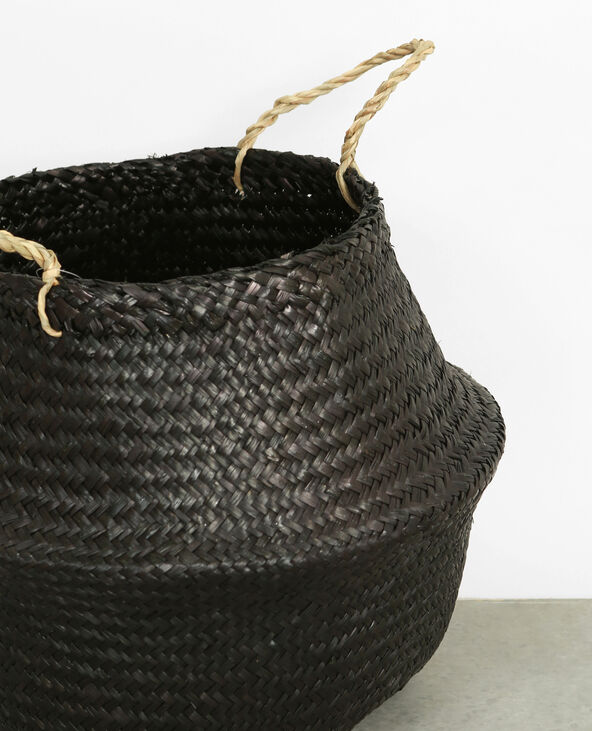 Panier tressé moyen noir - Pimkie