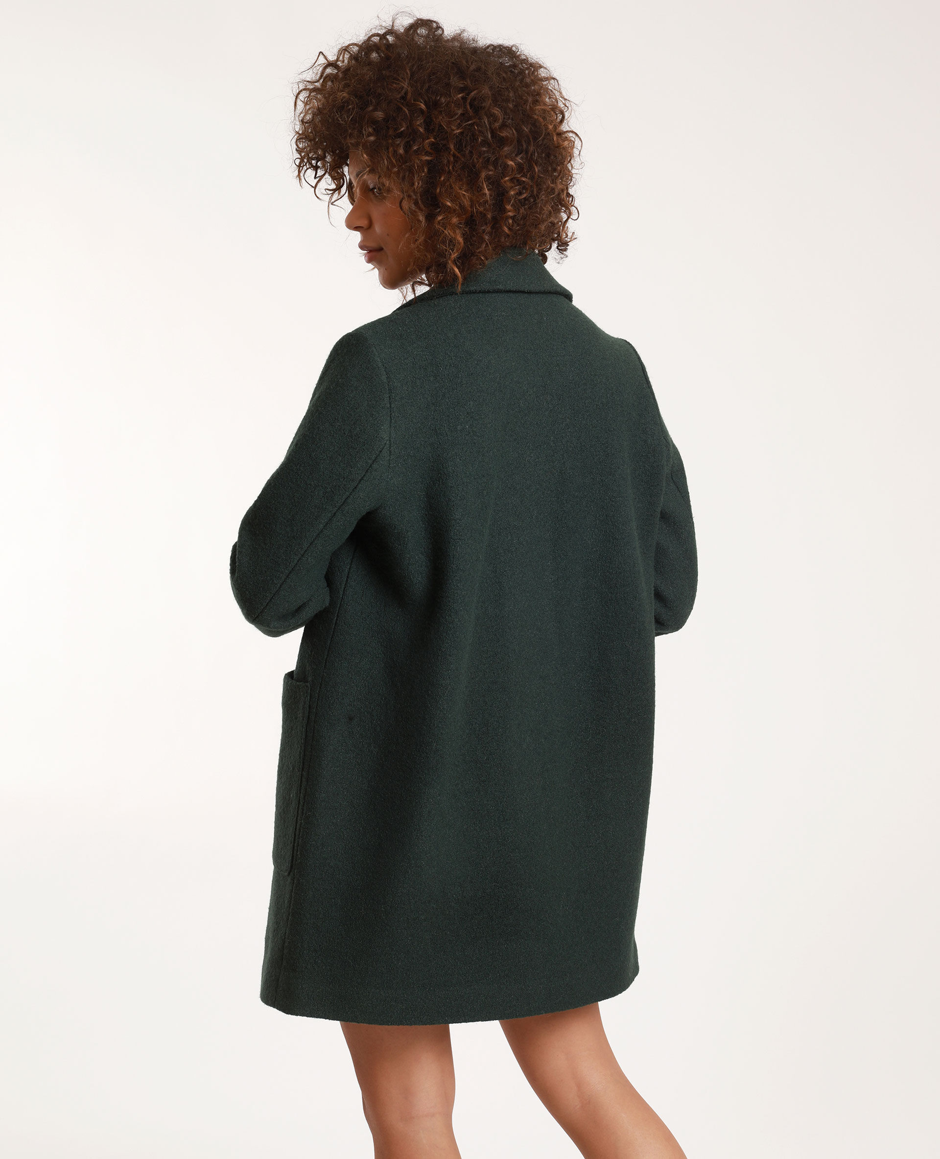Manteau drap de laine vert - 280239537A05 | Pimkie