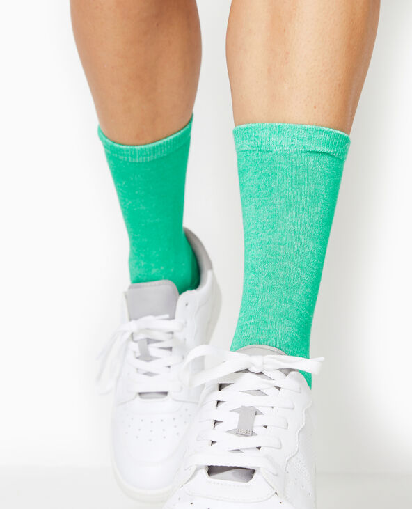 Chaussettes en maille chinée vert clair - Pimkie