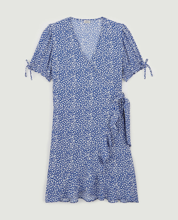 Robe courte cache-cœur bleu - Pimkie