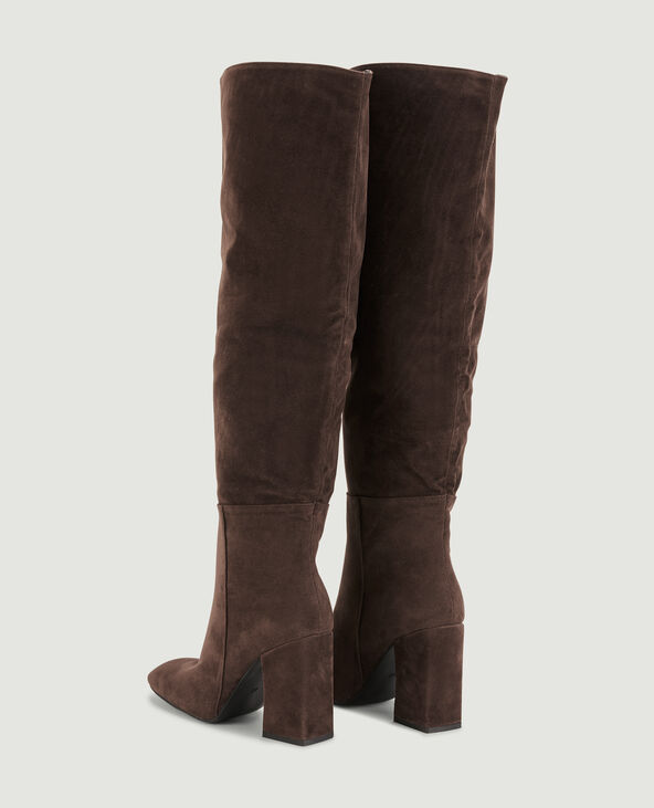 Bottes hautes en suédine marron - Pimkie