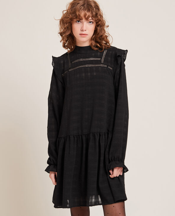 Robe housse détails brodés noir - Pimkie