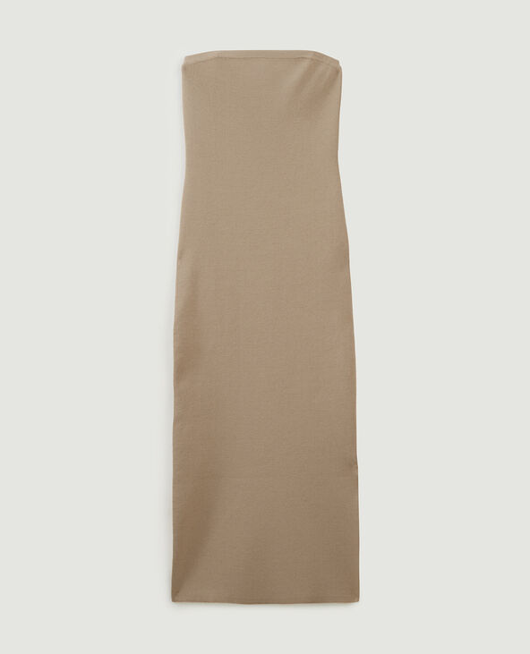 Robe tube en maille beige - Pimkie
