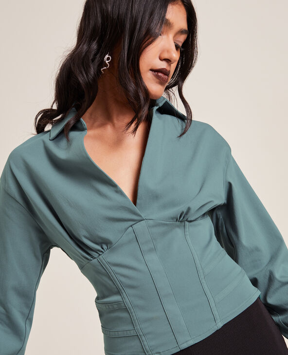 Chemisier style corset vert - Pimkie